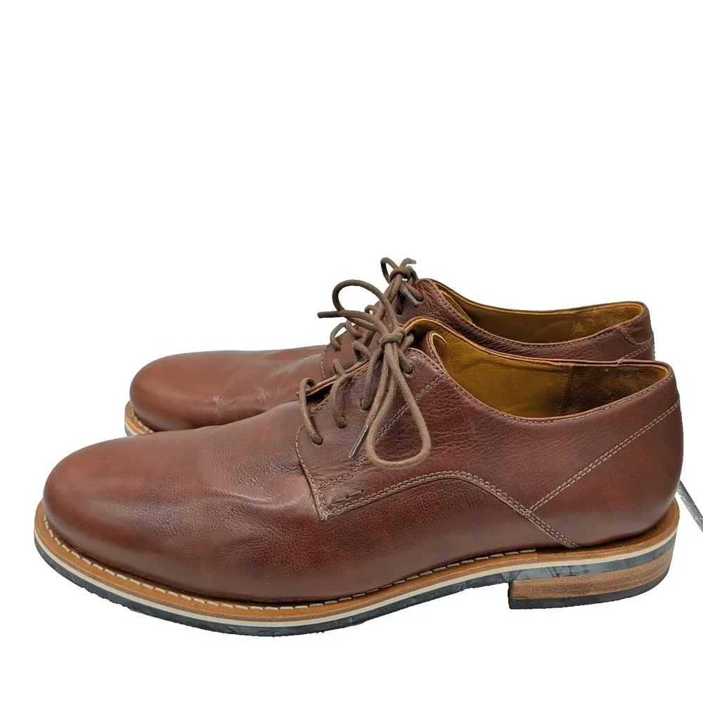 HELM DERBY‎ Leather Dress Shoes The Evans Whiskey Brown Men's Sz 13 EUC